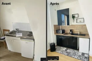 remplacement et amenagement cuisine apartement a Saint leger du bourg denis